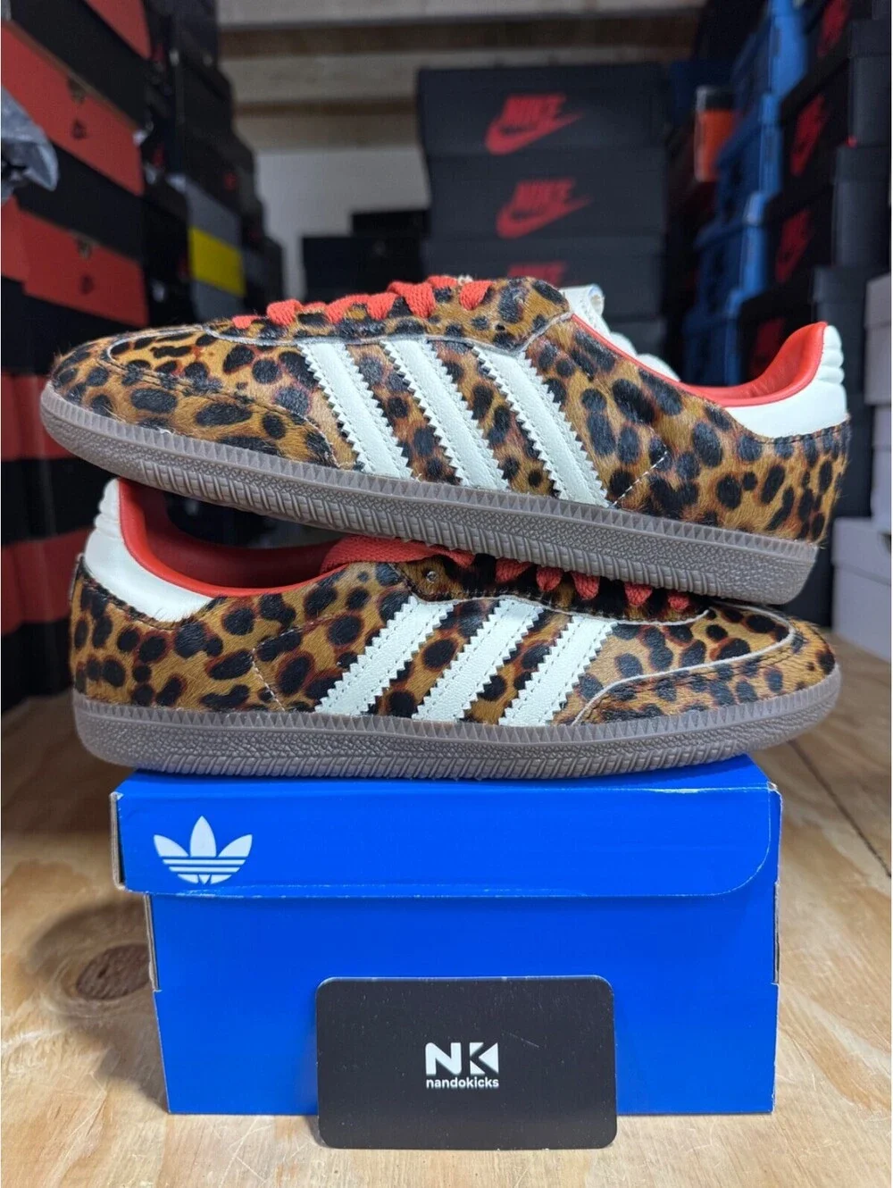 adidas Samba OG 'Cheetah Pack - Preloved Red' JI2734 BRAND NEW WOMENS SZ 6.5